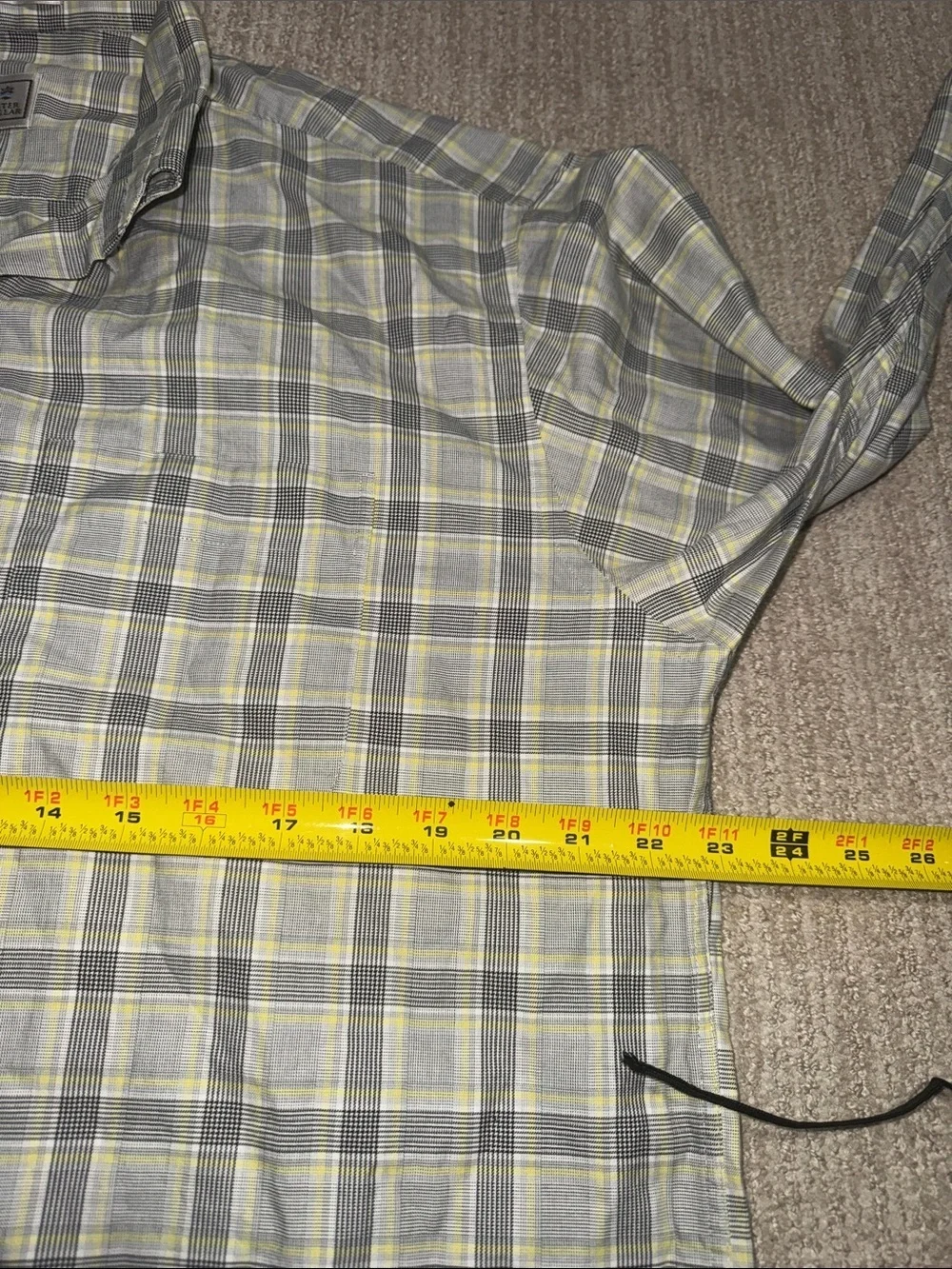 Peter Millar Men’s Button Down Shirt Size L White Yellow Long Sleeve Cotton Top - Picture 6 of 9